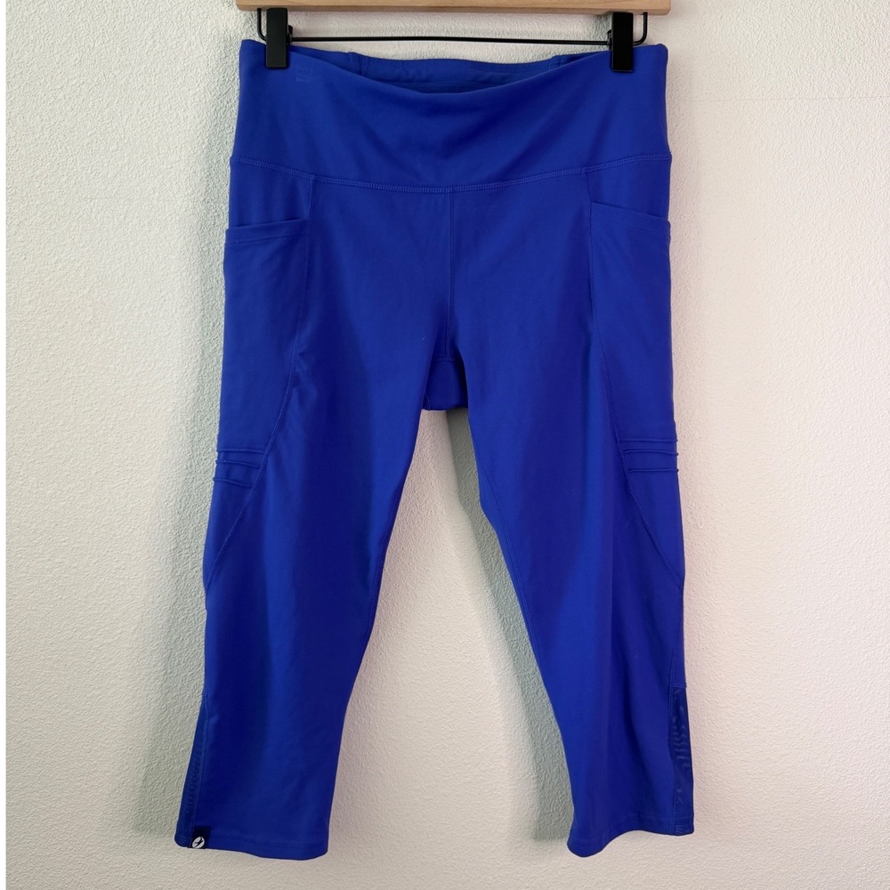 OISELLE Womens Pocketed Athletic Capri Leggings Size 8 Sporty Gorpcore Active